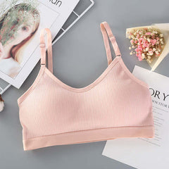 Seamless Brassiere Bras For Women Full Cup Breathable Bralette Wire Free Sleep Bra Tube Top - BluePink Lingerie