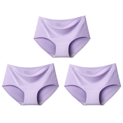 3Pcs/lot Seamless Panty Set Underwear Female Comfort Intimates Fashion Female Low-Rise Briefs 10 Colors Lingerie Drop Shipping - BluePink Lingerie