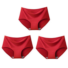 3Pcs/lot Seamless Panty Set Underwear Female Comfort Intimates Fashion Female Low-Rise Briefs 10 Colors Lingerie Drop Shipping - BluePink Lingerie