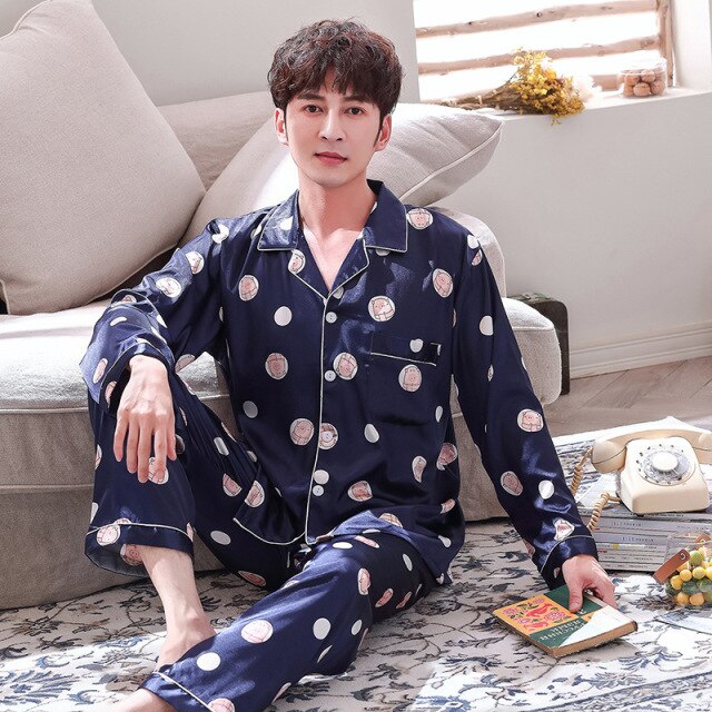 Luxury Satin Silk Pajamas Sets Couple Sleepwear Family Pijama Lover  Nightwear PJ