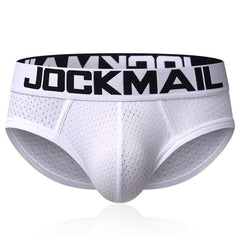 JOCKMAIL Men Underwear Mesh Qucik-Dry Sexy Men Briefs Breathable Mens Slip Cueca Male Panties Underpants Briefs Gay Underwear - BluePink Lingerie