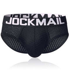 JOCKMAIL Men Underwear Mesh Qucik-Dry Sexy Men Briefs Breathable Mens Slip Cueca Male Panties Underpants Briefs Gay Underwear - BluePink Lingerie