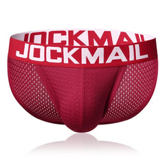 JOCKMAIL Men Underwear Mesh Qucik-Dry Sexy Men Briefs Breathable Mens Slip Cueca Male Panties Underpants Briefs Gay Underwear - BluePink Lingerie