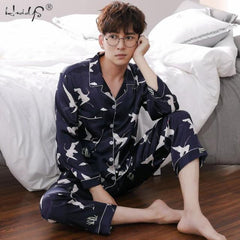 Lovers Winter Pajamas Couples Unisex Silk Sleepwear Soft Pyjama Sets Nightgown Women Pajama Sets Long Sleeve Men Lounge Pijamas - BluePink Lingerie