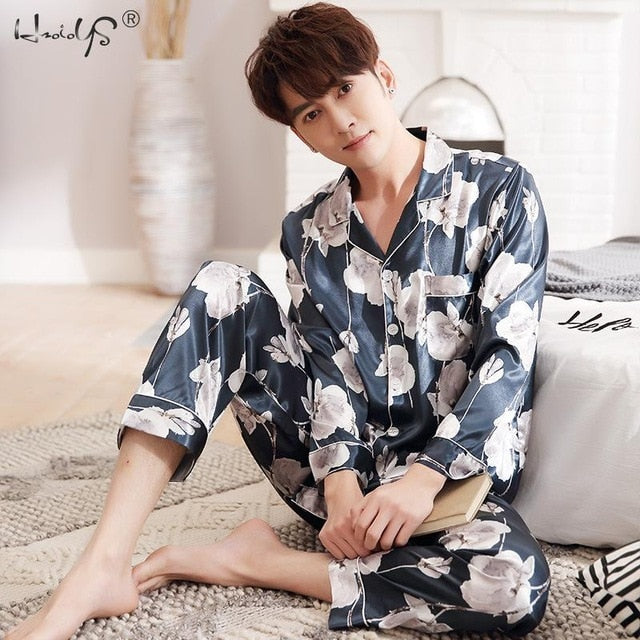 Qwzndzgr Winter Pajamas for Couples High-Quality Light Luxury Cotton Men Pajama Sets Long Sleeve Sleepwear Fashion Male Loungewear Sleep, Adult Unisex