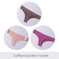 3pcs,Ice Silk Thong Panties Sexy Briefs Seamless Thongs Women Underwear Panties for Girls Ladies Panty G String Tangas DULASI - BluePink Lingerie