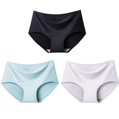 3Pcs/lot Seamless Panty Set Underwear Female Comfort Intimates Fashion Female Low-Rise Briefs 10 Colors Lingerie Drop Shipping - BluePink Lingerie