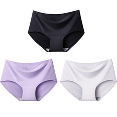 3Pcs/lot Seamless Panty Set Underwear Female Comfort Intimates Fashion Female Low-Rise Briefs 10 Colors Lingerie Drop Shipping - BluePink Lingerie