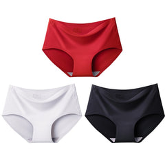 3Pcs/lot Seamless Panty Set Underwear Female Comfort Intimates Fashion Female Low-Rise Briefs 10 Colors Lingerie Drop Shipping - BluePink Lingerie