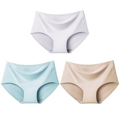 3Pcs/lot Seamless Panty Set Underwear Female Comfort Intimates Fashion Female Low-Rise Briefs 10 Colors Lingerie Drop Shipping - BluePink Lingerie