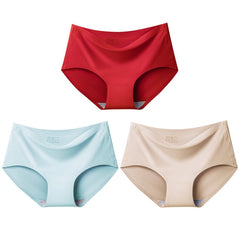 3Pcs/lot Seamless Panty Set Underwear Female Comfort Intimates Fashion Female Low-Rise Briefs 10 Colors Lingerie Drop Shipping - BluePink Lingerie