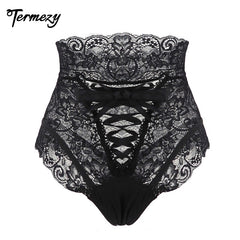 Amazing Sexy Panties Women High Waist Lace Thongs and G Strings Underwear Ladies Hollow Out Underpants Intimates Lingerie - BluePink Lingerie