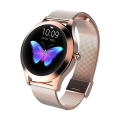 IP68 Waterproof Smart Watch Women Lovely Bracelet Heart Rate Monitor Sleep Monitoring Smartwatch Connect IOS Android KW10 band - BluePink Lingerie