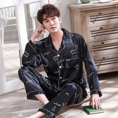 Lovers Winter Pajamas Couples Unisex Silk Sleepwear Soft Pyjama Sets Nightgown Women Pajama Sets Long Sleeve Men Lounge Pijamas - BluePink Lingerie