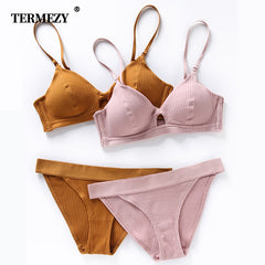 New Top Sexy Underwear Set Cotton Push-Up Bra And Panty Sets 3/4