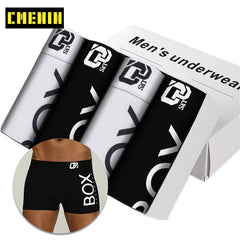 4pc/lot Boxershorts Men Boxers Male Underwear Man Panties Cotton Soft Short Boxer Mesh Mens Hombre Cueca Plus Size OR212 - BluePink Lingerie