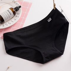 L-XXL Hot sale High-Quality Women's underwear Pure cotton Women Briefs For Solid low-Rise Women's shorts Girls Panties Lingerie - BluePink Lingerie