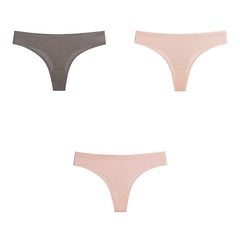 3 Pcs Seamless Panties For Woman Underwear Sports Sexy Female T-back Soft G-string Thong For Women Underwear Ice Silk BANNIROU - BluePink Lingerie