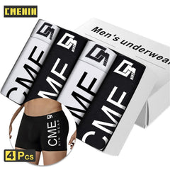 4pc/lot Boxershorts Men Boxers Male Underwear Man Panties Cotton Soft Short Boxer Mesh Mens Hombre Cueca Plus Size OR212 - BluePink Lingerie