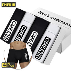 4pc/lot Boxershorts Men Boxers Male Underwear Man Panties Cotton Soft Short Boxer Mesh Mens Hombre Cueca Plus Size OR212 - BluePink Lingerie