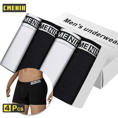 4pc/lot Boxershorts Men Boxers Male Underwear Man Panties Cotton Soft Short Boxer Mesh Mens Hombre Cueca Plus Size OR212 - BluePink Lingerie