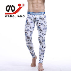 thermal underwear Winter Warm pants Men Long Johns Cotton Printed Thermo leggings spandex tights and leggings clothes for men - BluePink Lingerie